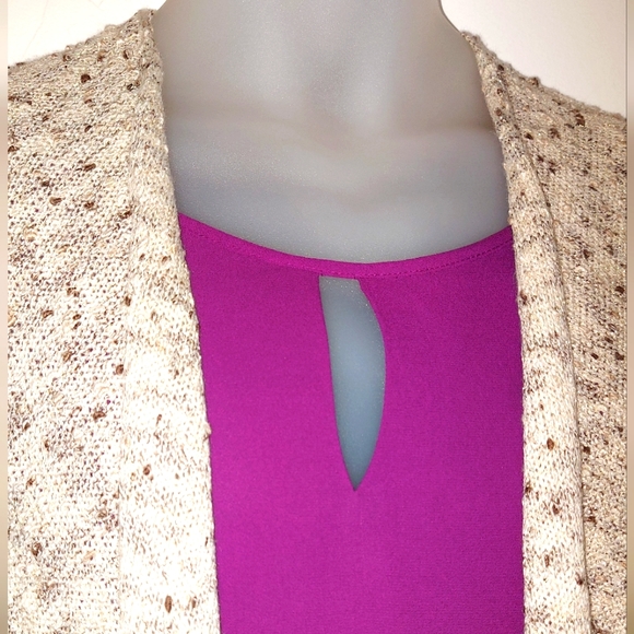 NWOT Cejon Cream & Brown Knitwear Shrug Wrap, One-size - Picture 5 of 10
